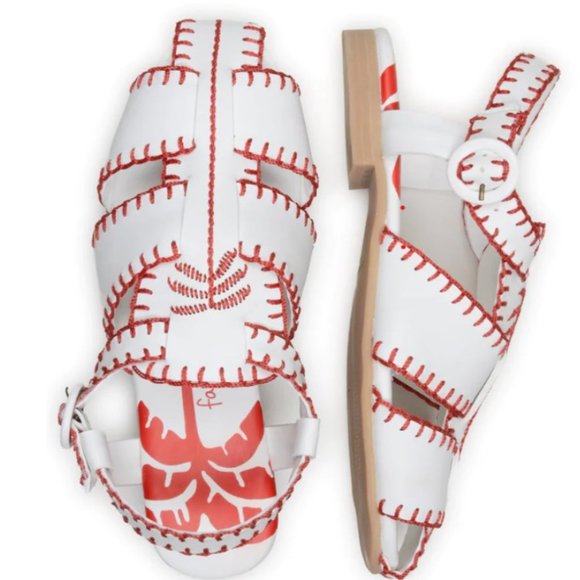 NIB Farm Rio Red Palm Tree Sandal - Picture 2 of 3